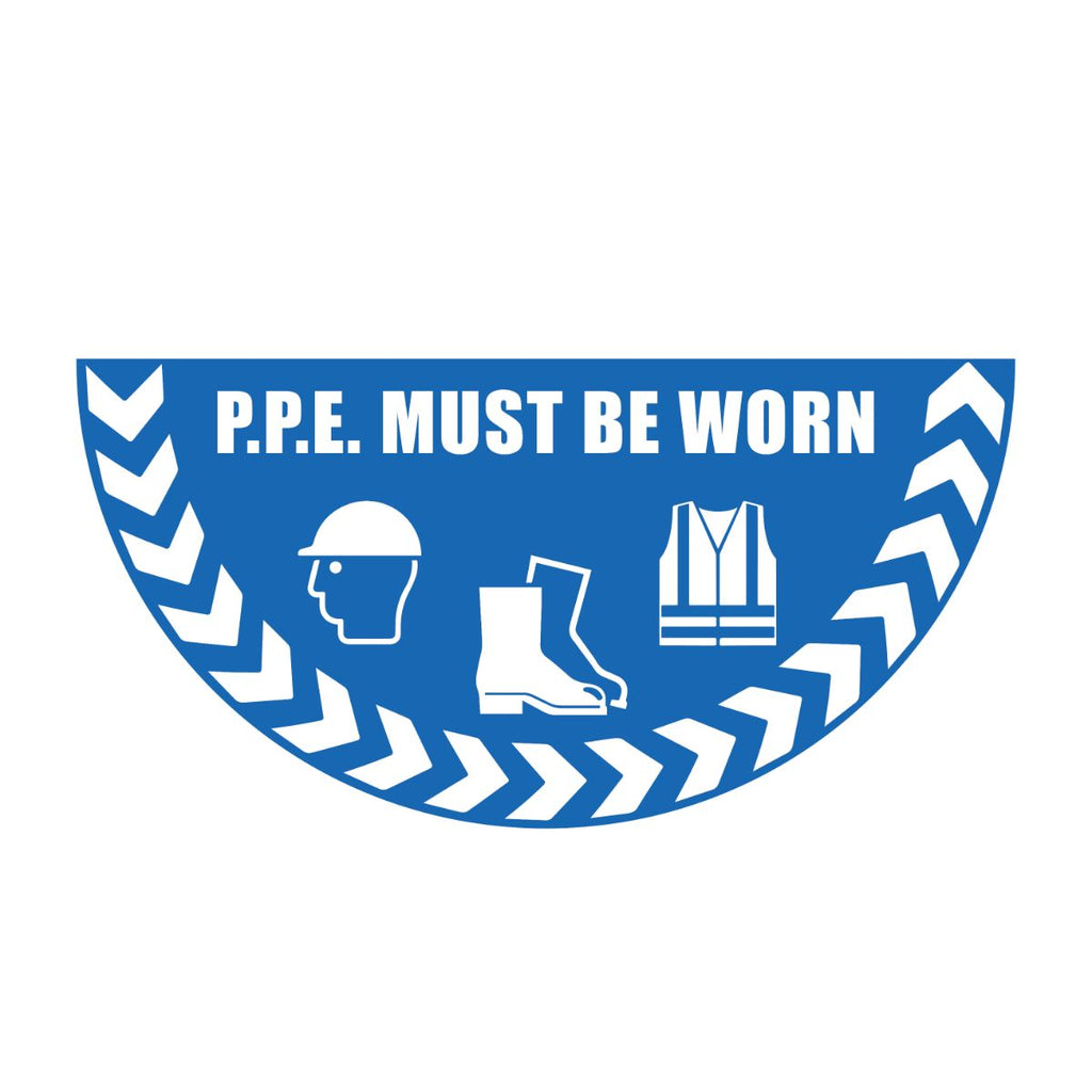 PPE Half-Circle Floor Warning Sign (4575321653283)