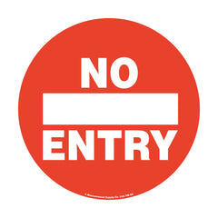 430mm Self Adhesive Floor Sign - No Entry