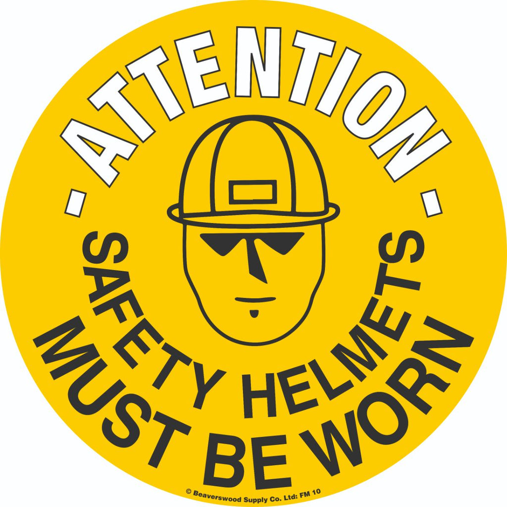 Safety Helmets Self Adhesive Floor Sign 430mm (4575321456675)