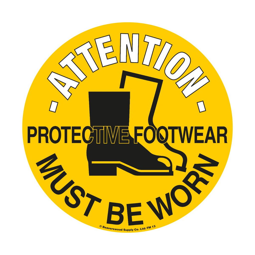 430mm Self Adhesive Floor Sign - Protective Footwear (4799458246691)