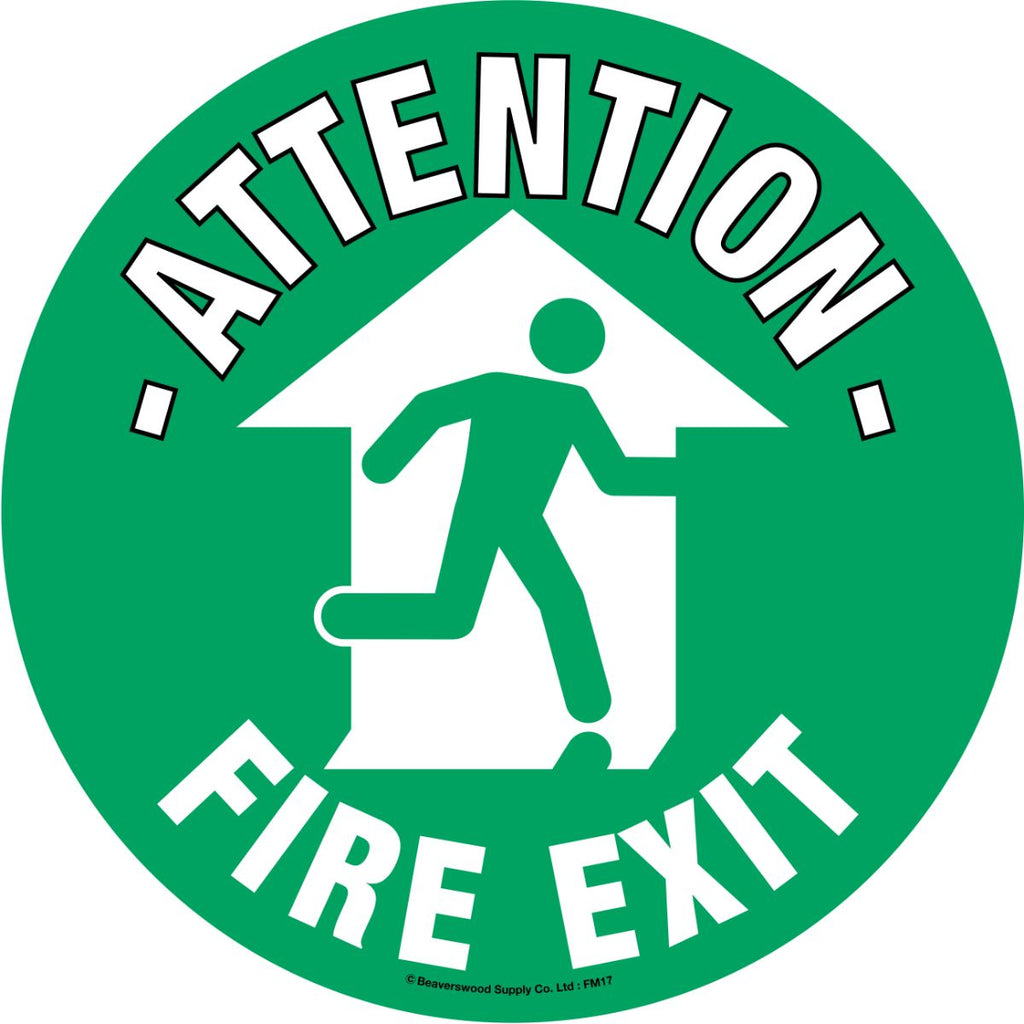 round fire exit floor sign (4575321358371)