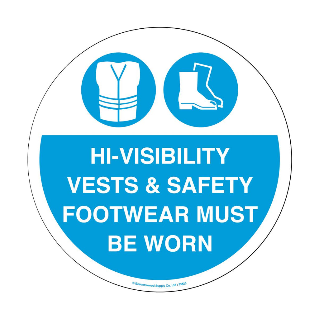 430mm Self Adhesive Floor Sign - High Vis Vests & Safety Footwear (4799458443299)