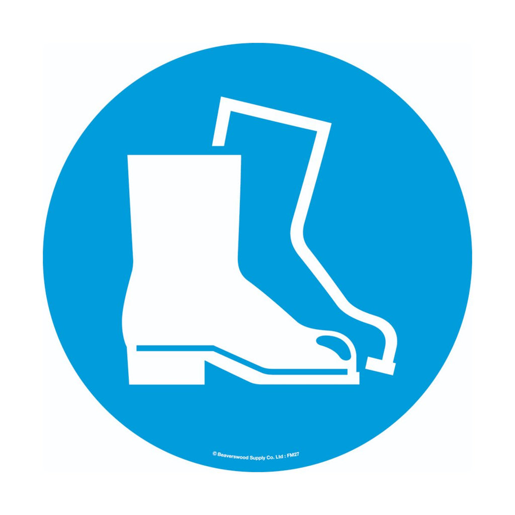 430mm Self Adhesive Floor Sign - Protective Footwear Symbol (4799458672675)