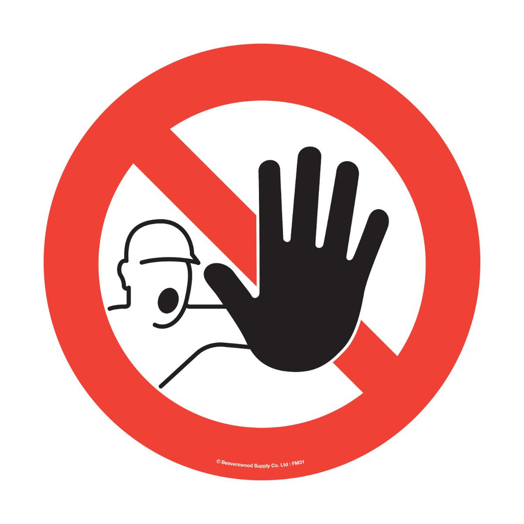 430mm Self Adhesive Floor Sign - Stop/man with Hand Symbol (4799458803747)