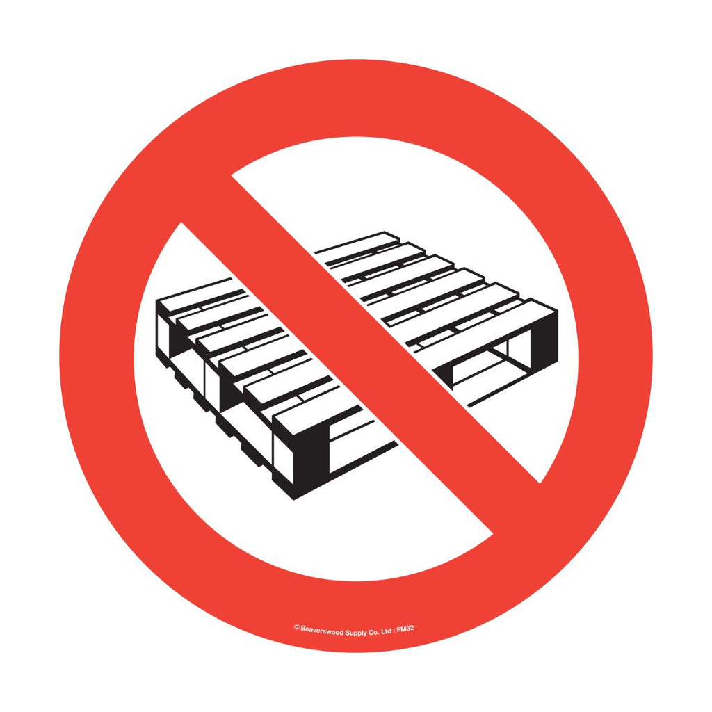 430mm Self Adhesive Floor Sign - No Pallets Symbol (4799458836515)