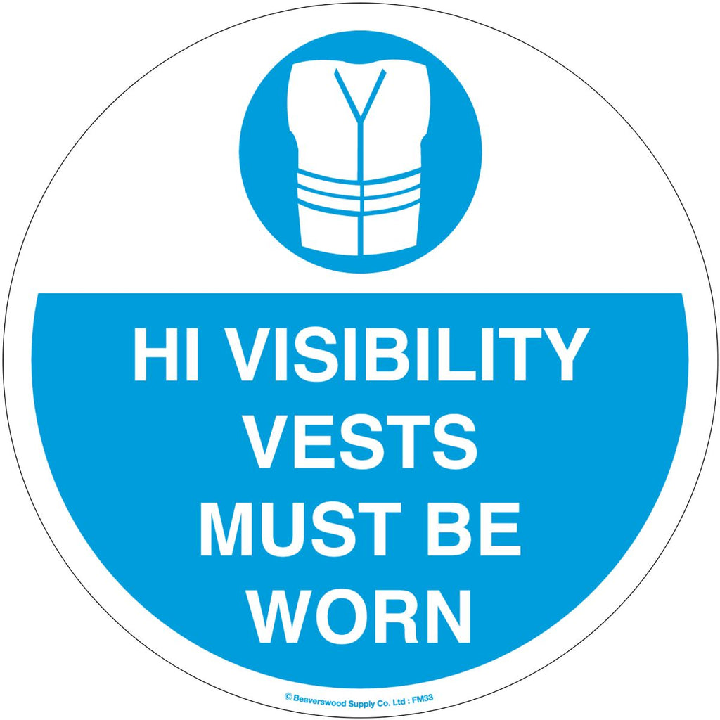 High Visibility Vests Self Adhesive Floor Sign - 430mm (4575321391139)