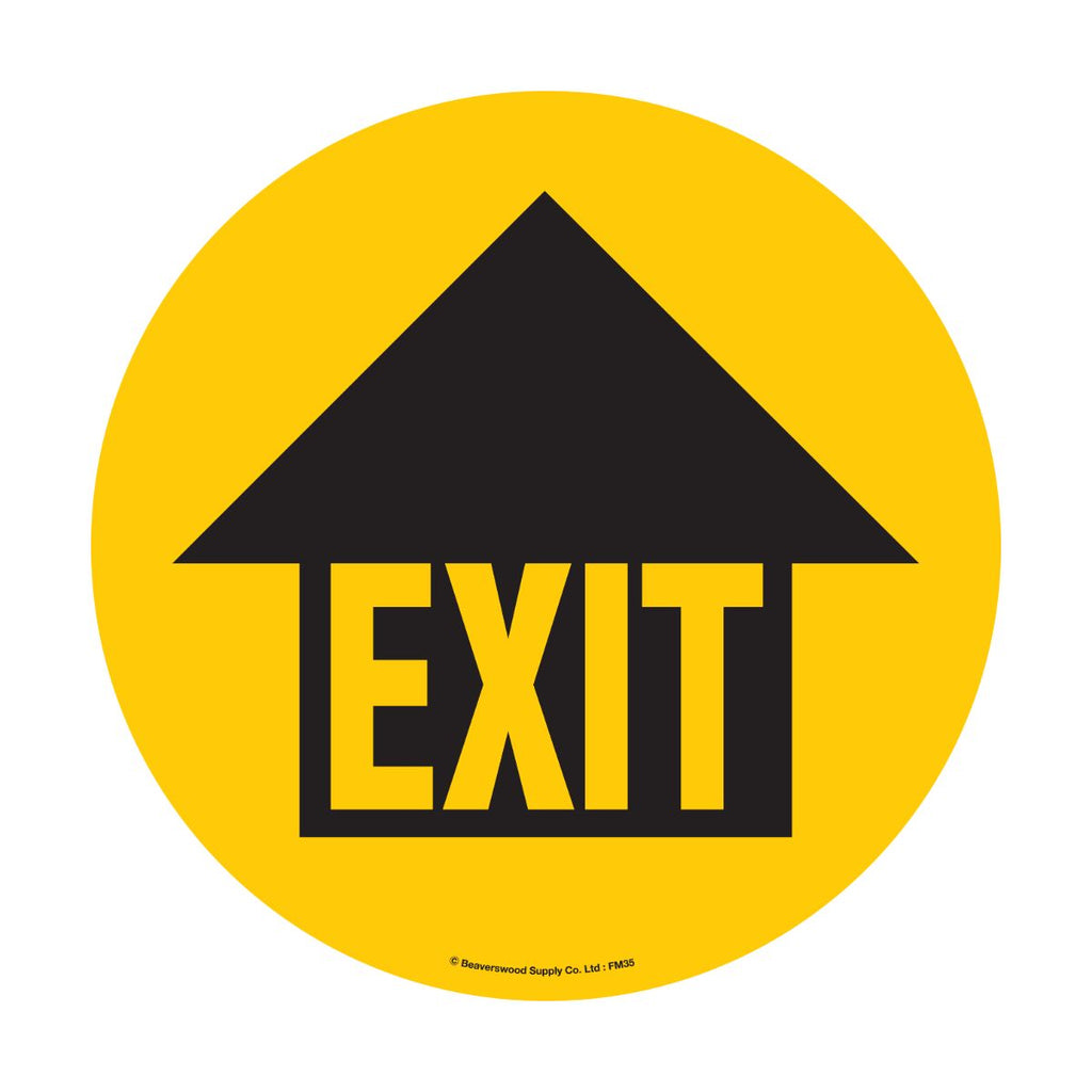 430mm Self Adhesive Floor Sign - Exit with Arrow (4799458476067)