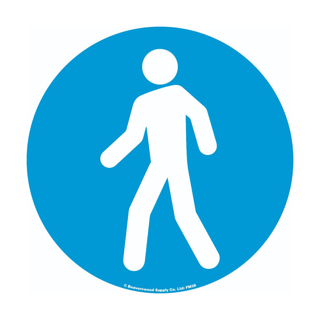 430mm Self Adhesive Floor Sign - Walking Man Symbol (4799458902051)