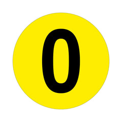 Yellow Floor Identification Markers  Printed Numbers (190mm Dia)