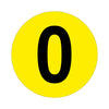 Yellow Floor Identification Markers - Printed Numbers (190mm Dia) 0 (4799458934819)