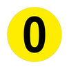 Yellow Floor Identification Markers - Printed Numbers (190mm Dia) 0 (4799458934819)