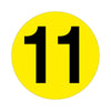 Yellow Floor Identification Markers - Printed Numbers (190mm Dia) 11 (4799458934819)