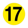 Yellow Floor Identification Markers - Printed Numbers (190mm Dia) 17 (4799458934819)