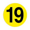 Yellow Floor Identification Markers - Printed Numbers (190mm Dia) 19 (4799458934819)