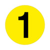 Yellow Floor Identification Markers - Printed Numbers (190mm Dia) 1 (4799458934819)