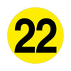 Yellow Floor Identification Markers - Printed Numbers (190mm Dia) 22 (4799458934819)