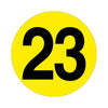 Yellow Floor Identification Markers - Printed Numbers (190mm Dia) 23 (4799458934819)