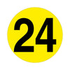 Yellow Floor Identification Markers - Printed Numbers (190mm Dia) 24 (4799458934819)