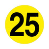 Yellow Floor Identification Markers - Printed Numbers (190mm Dia) 25 (4799458934819)