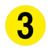 Yellow Floor Identification Markers - Printed Numbers (190mm Dia) 3 (4799458934819)
