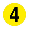 Yellow Floor Identification Markers - Printed Numbers (190mm Dia) 4 (4799458934819)