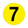 Yellow Floor Identification Markers - Printed Numbers (190mm Dia) 7 (4799458934819)