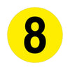 Yellow Floor Identification Markers - Printed Numbers (190mm Dia) 8 (4799458934819)