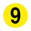Yellow Floor Identification Markers - Printed Numbers (190mm Dia) 9 (4799458934819)