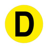 Yellow Floor Identification Markers - Printed Letters (190mm Dia) D (4799458967587)