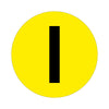 Yellow Floor Identification Markers - Printed Letters (190mm Dia) I (4799458967587)