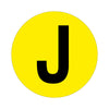 Yellow Floor Identification Markers - Printed Letters (190mm Dia) J (4799458967587)
