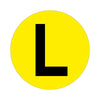 Yellow Floor Identification Markers - Printed Letters (190mm Dia) L (4799458967587)