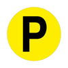Yellow Floor Identification Markers - Printed Letters (190mm Dia) P (4799458967587)