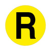 Yellow Floor Identification Markers - Printed Letters (190mm Dia) R (4799458967587)