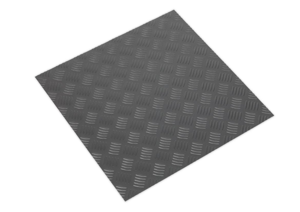 Self-Adhesive Treadplate Garage Floor Tiles (Pack of 16) black single (4631459102755)