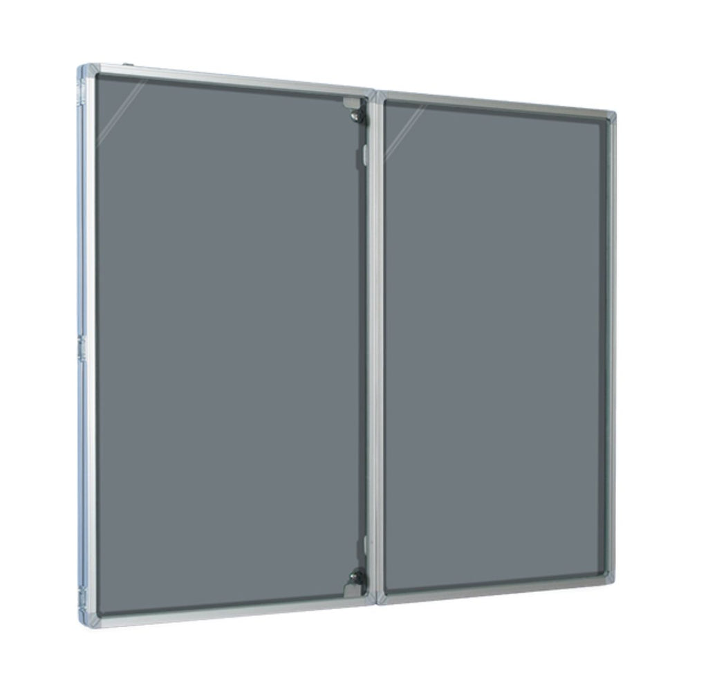 Lockable Aluminium-Framed Two-Door Notice Board (6180470292651)