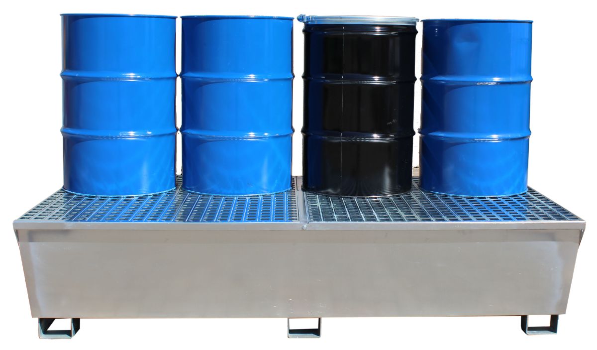 Metal Bunds For Racking Galvanised Steel Double IBC Bund Pallet | UK Storage Compliant