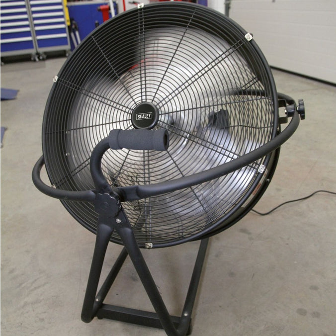 Industrial Orbital Drum Fans 24" showing rotation (4615554498595)