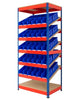 Kanban Shelving with 5 x Sloping Chipboard Shelves and Storage Containers plastic bins (6248809103531)