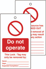 Do Not Operate - Safety Lockout Tags (10 Pack)