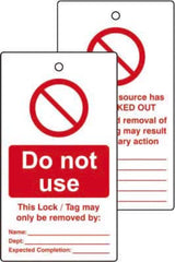 Do Not Use - Safety Lockout Tags (10 Pack)