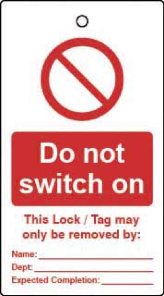 Do Not Switch On - Safety Lockout Tags (10 Pack) (6076067872939)