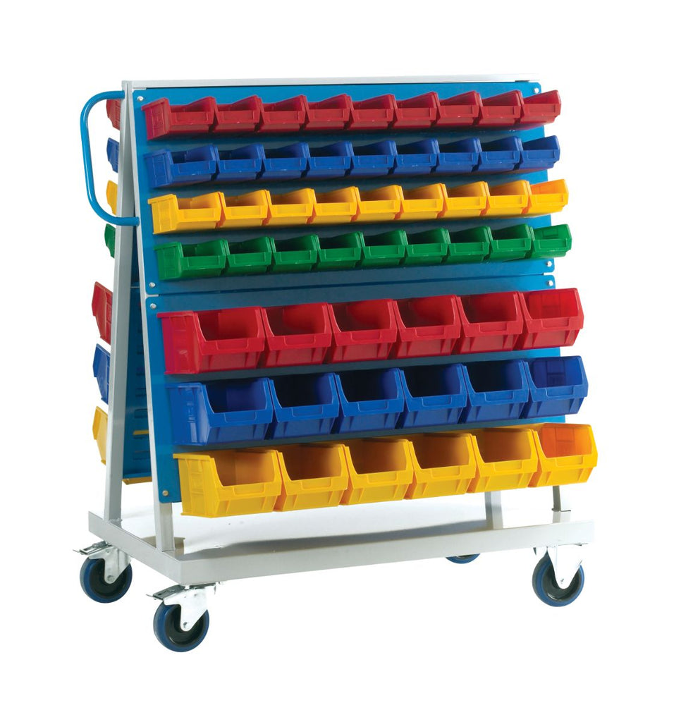 Mobile Louvre Panel Trolley with Plastic Bins LPT-12C