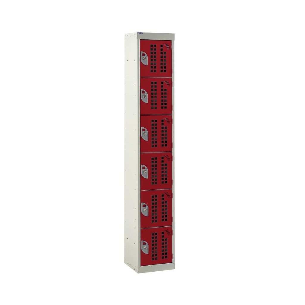 Perforated Door Lockers - Six Compartments red (6593954054315)
