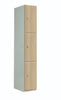 3 compartment wood door locker light oak (4507894251555)