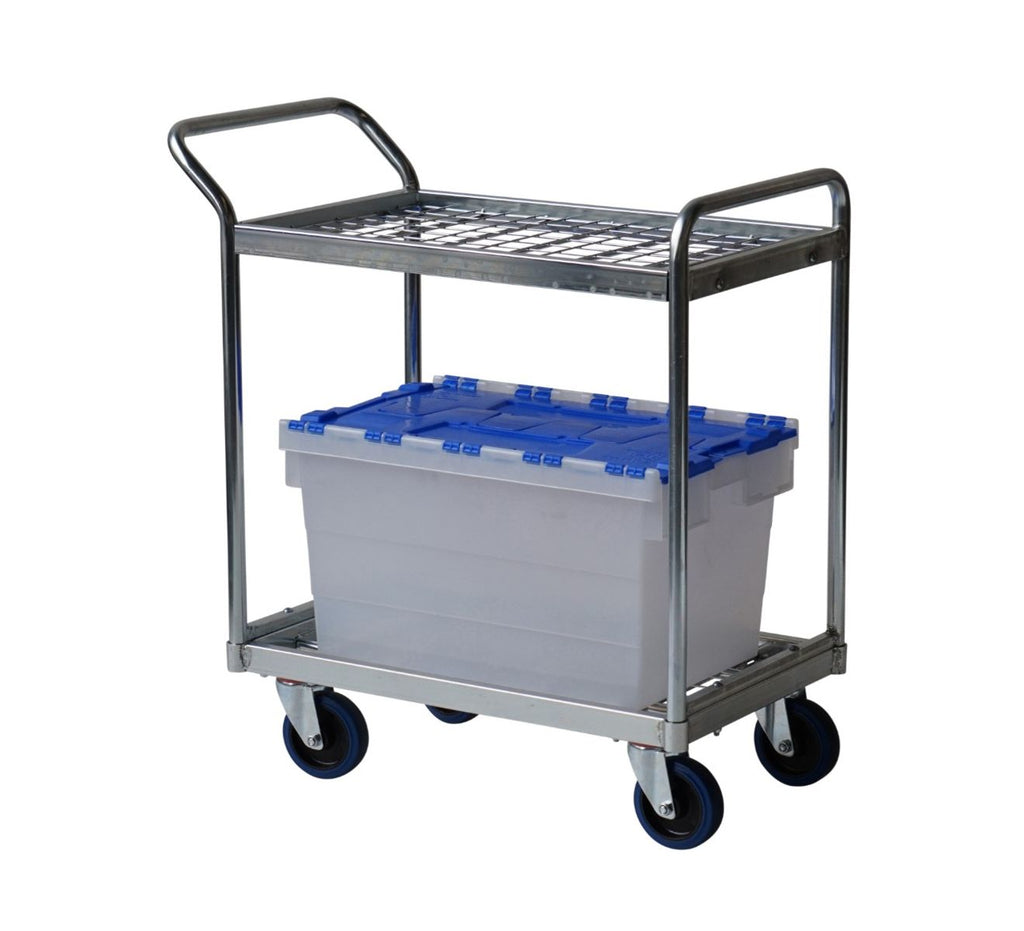 2-Tier Steel Warehouse Picking Trolley