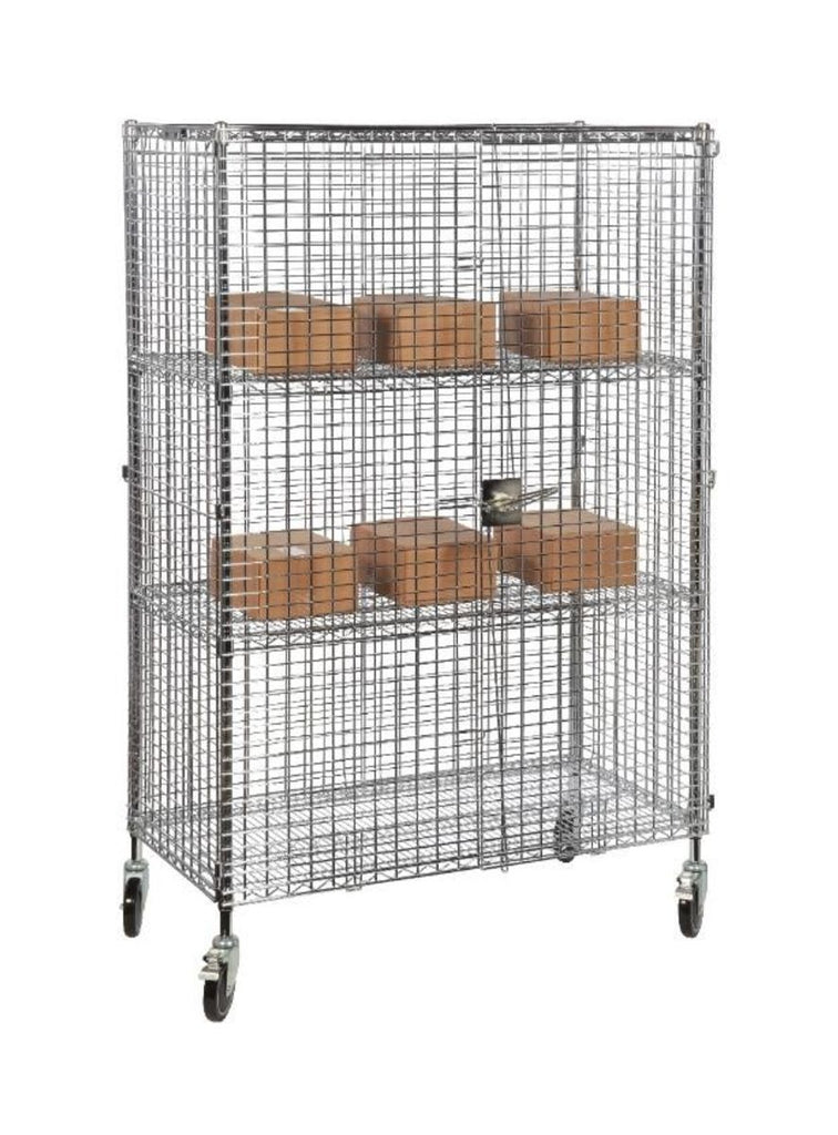Mobile 4 Tier Wire Mesh Lockable Cages (6143337791659)