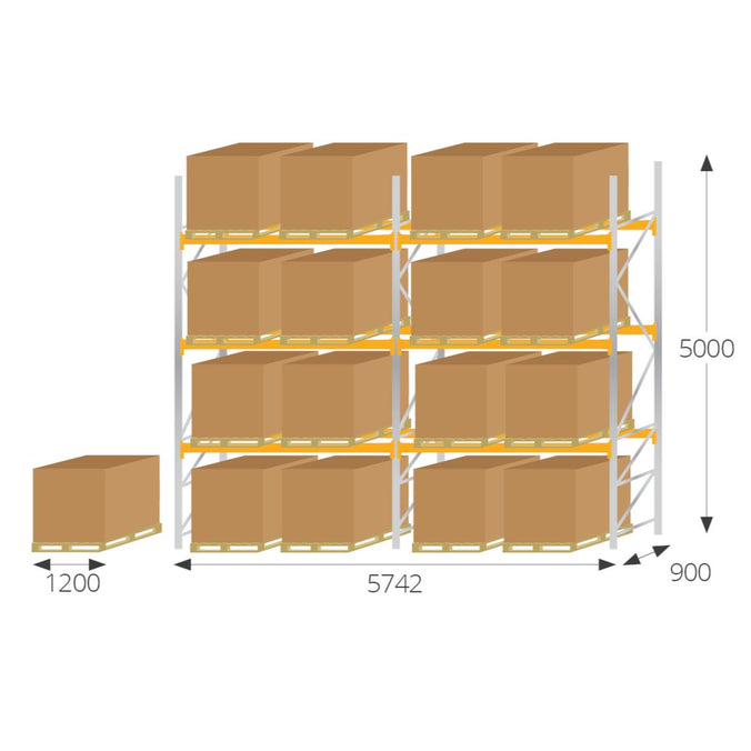 Warehouse Pallet Racking for 16 Pallets (4810500866083)