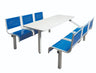 Six Seater Canteen Tables with Steel Seats blue (4606302355491)