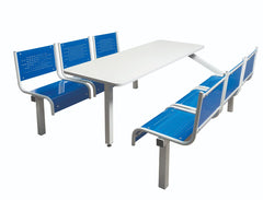 Six Seater Canteen Tables with Steel Seats